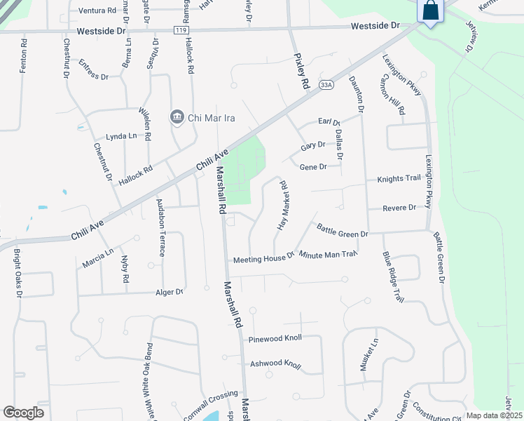 map of restaurants, bars, coffee shops, grocery stores, and more near 20 Hay Market Road in Rochester