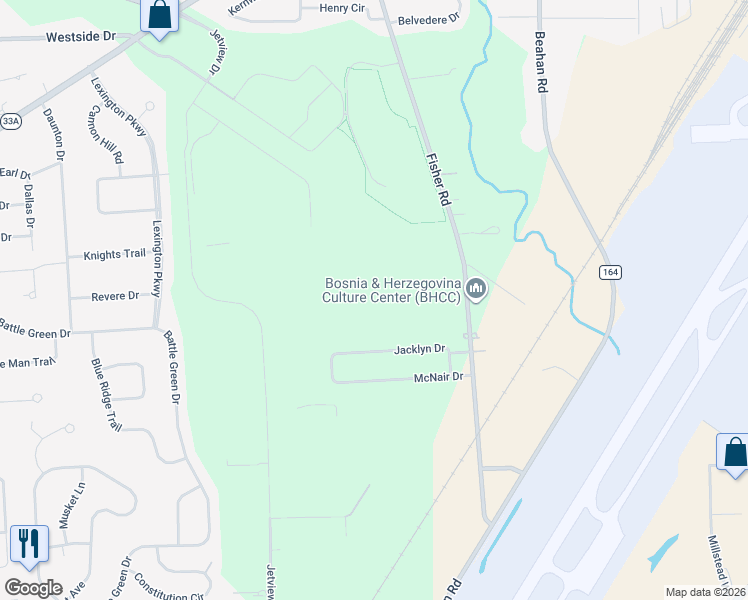 map of restaurants, bars, coffee shops, grocery stores, and more near 313 Fisher Road in Rochester