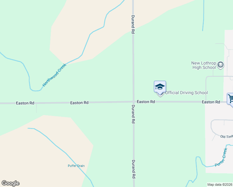 map of restaurants, bars, coffee shops, grocery stores, and more near 8887 Easton Road in New Lothrop