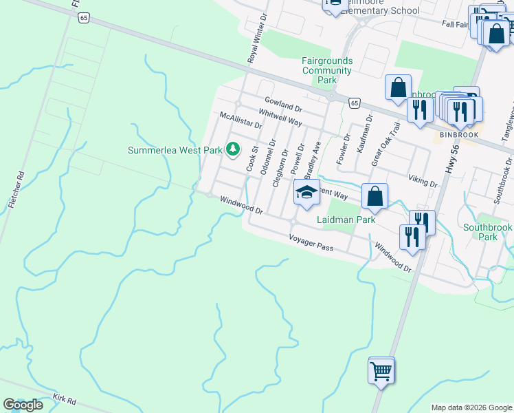 map of restaurants, bars, coffee shops, grocery stores, and more near 211 Odonnel Drive in Hamilton