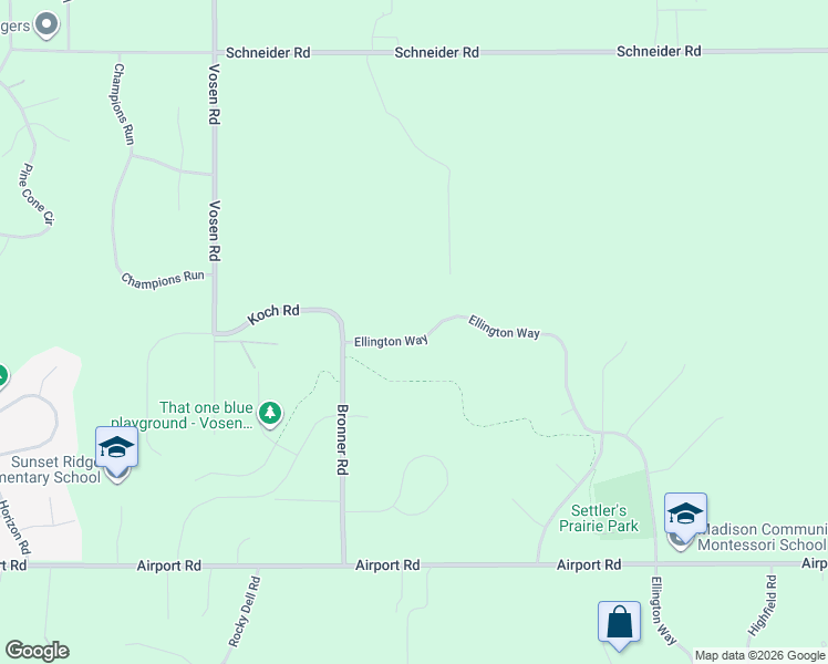 map of restaurants, bars, coffee shops, grocery stores, and more near 8593 Ellington Way in Middleton