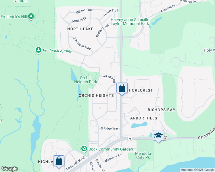 map of restaurants, bars, coffee shops, grocery stores, and more near 3814 Rolling Hill Drive in Middleton