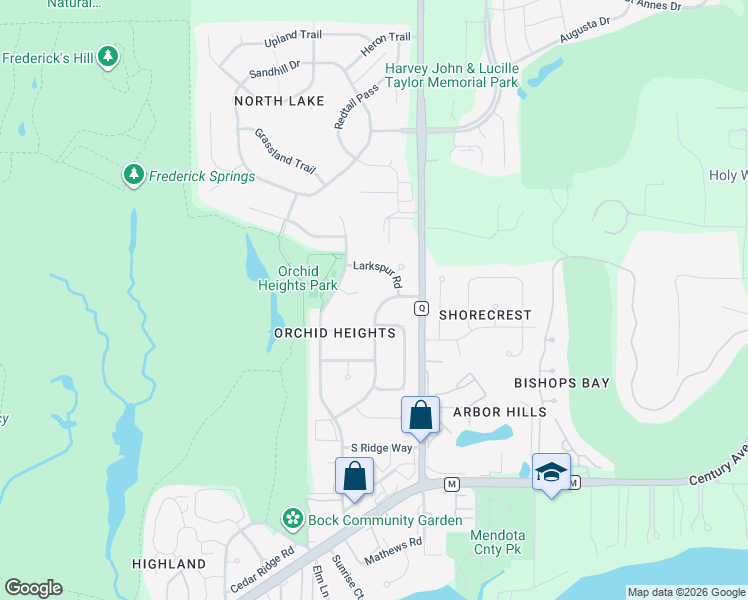 map of restaurants, bars, coffee shops, grocery stores, and more near 3814 Rolling Hill Drive in Middleton