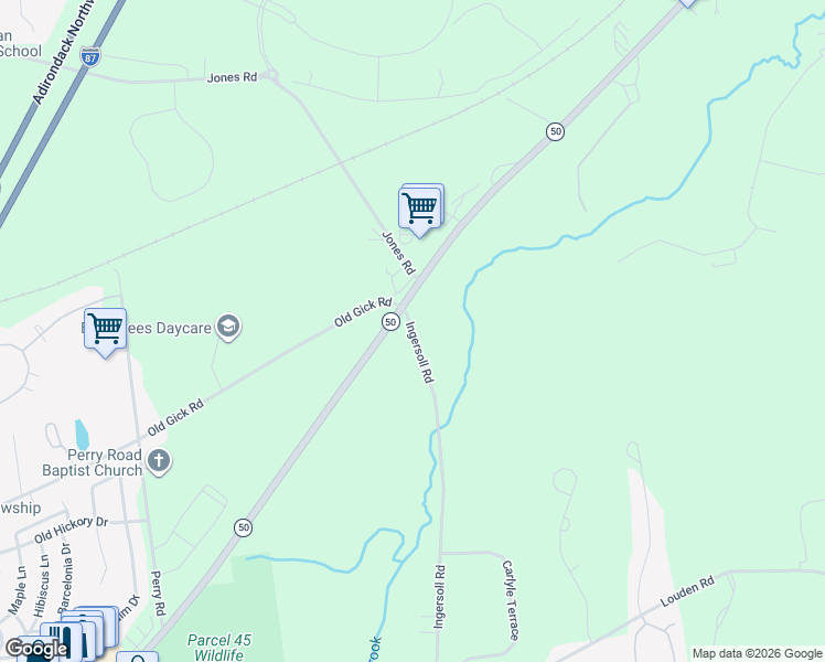 map of restaurants, bars, coffee shops, grocery stores, and more near 211 Ingersoll Road in Saratoga Springs