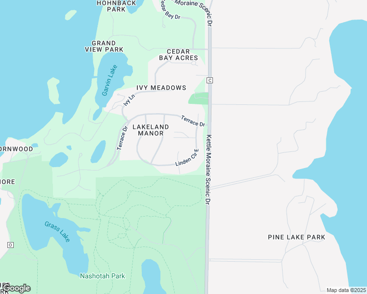 map of restaurants, bars, coffee shops, grocery stores, and more near W331N5427 Cherry Court in Nashotah