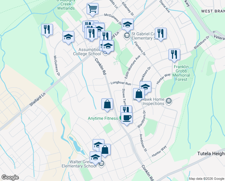 map of restaurants, bars, coffee shops, grocery stores, and more near 53 Lovell Crescent in Brantford