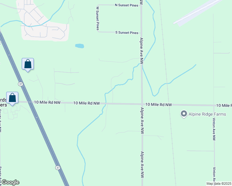 map of restaurants, bars, coffee shops, grocery stores, and more near 951 10 Mile Road Northwest in Sparta