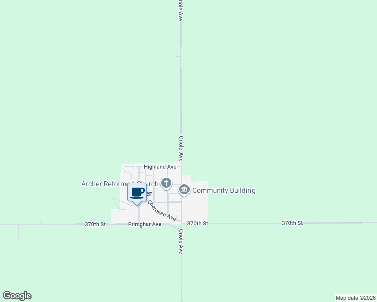 map of restaurants, bars, coffee shops, grocery stores, and more near in Archer