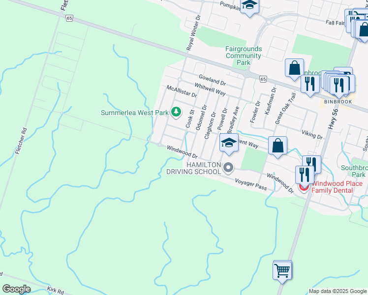 map of restaurants, bars, coffee shops, grocery stores, and more near 127 Cook Street in Hamilton