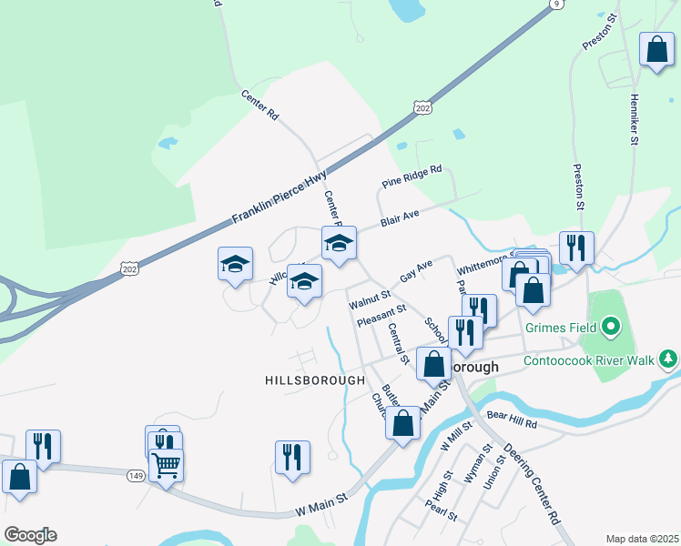 map of restaurants, bars, coffee shops, grocery stores, and more near 4 Hillcat Drive in Hillsboro