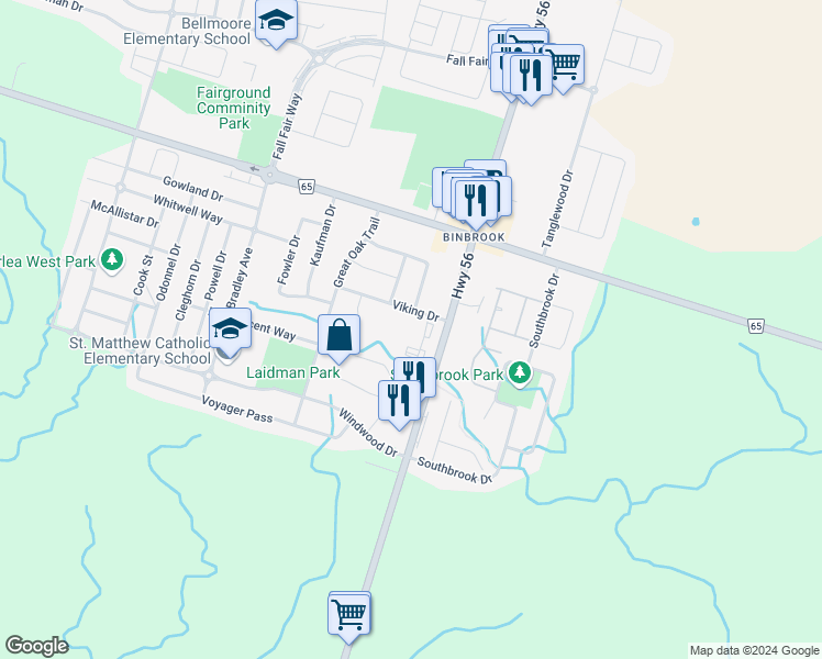 map of restaurants, bars, coffee shops, grocery stores, and more near 62 Magnificent Way in Hamilton
