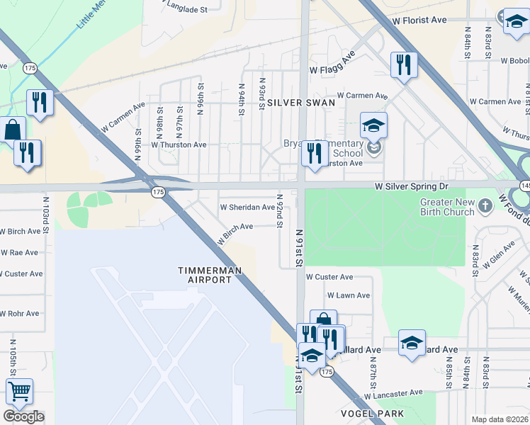 map of restaurants, bars, coffee shops, grocery stores, and more near in Milwaukee