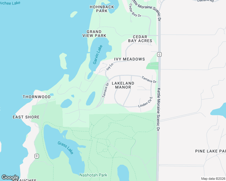 map of restaurants, bars, coffee shops, grocery stores, and more near W332N5509 Linden Circle East in Nashotah