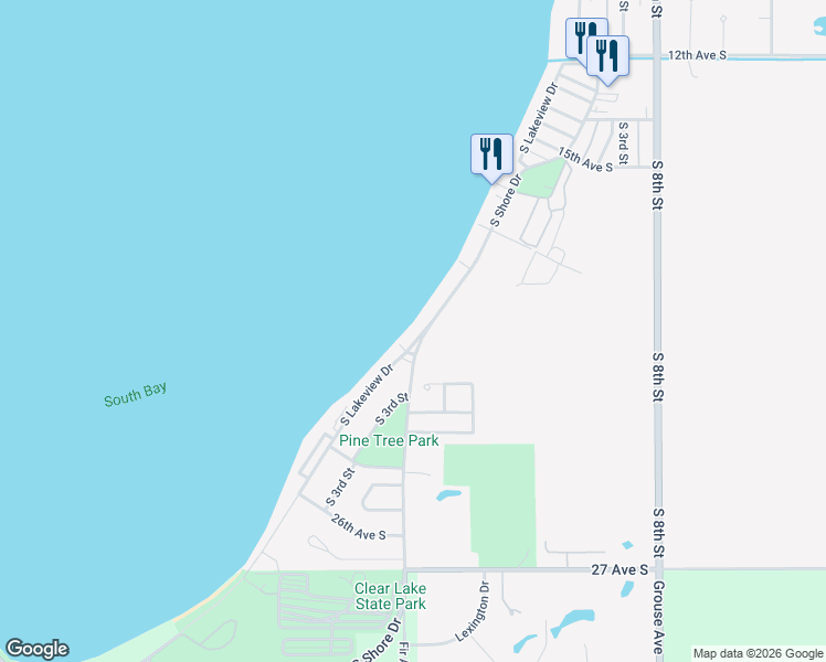 map of restaurants, bars, coffee shops, grocery stores, and more near 1921 South Shore Drive in Clear Lake
