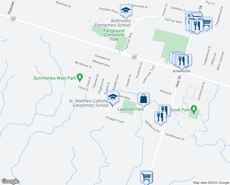 map of restaurants, bars, coffee shops, grocery stores, and more near 208 Magnificent Way in Hamilton