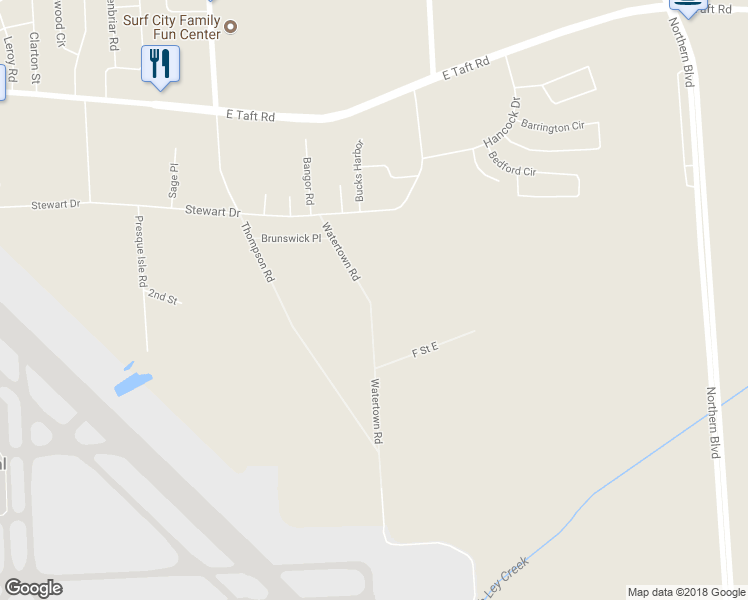 map of restaurants, bars, coffee shops, grocery stores, and more near E St in Onondaga