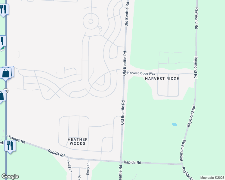 map of restaurants, bars, coffee shops, grocery stores, and more near 769 Willowbrook Drive in Lockport