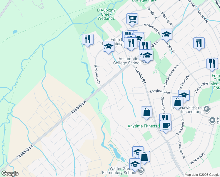 map of restaurants, bars, coffee shops, grocery stores, and more near 87 Powell Road in Brantford