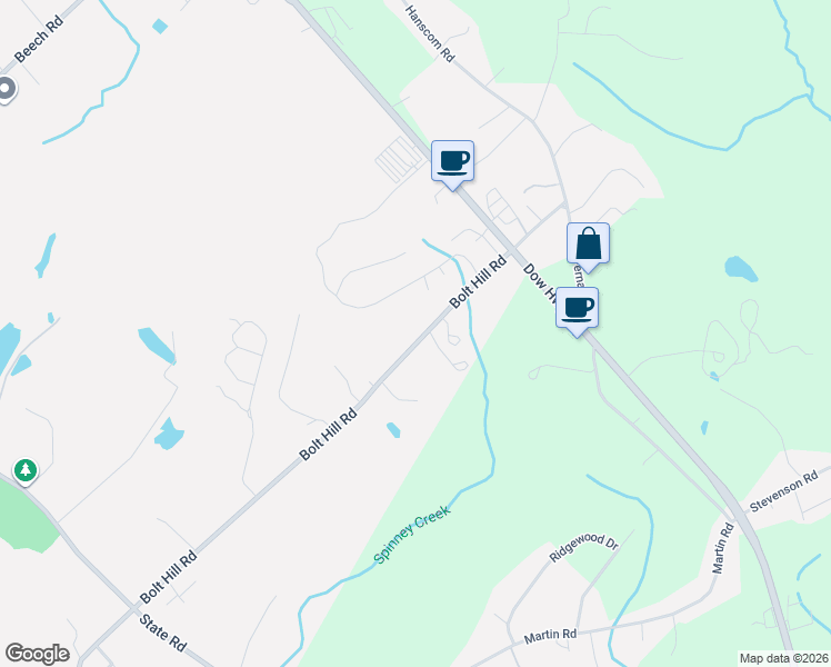 map of restaurants, bars, coffee shops, grocery stores, and more near 351 Bolt Hill Road in Eliot