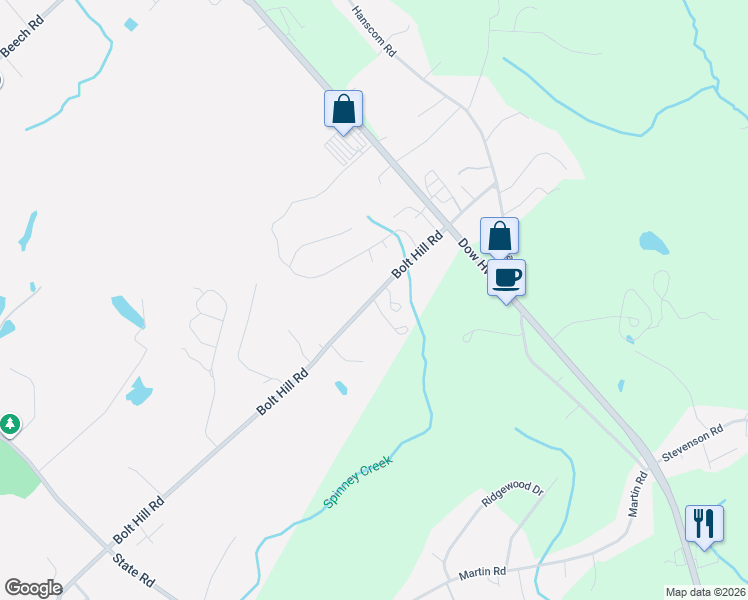 map of restaurants, bars, coffee shops, grocery stores, and more near 351 Bolt Hill Road in Eliot