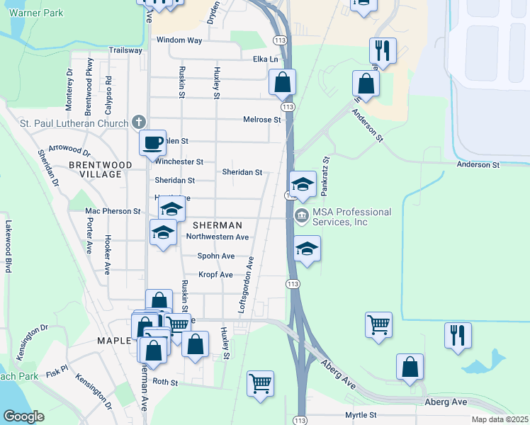 map of restaurants, bars, coffee shops, grocery stores, and more near 1805 Loftsgordon Avenue in Madison
