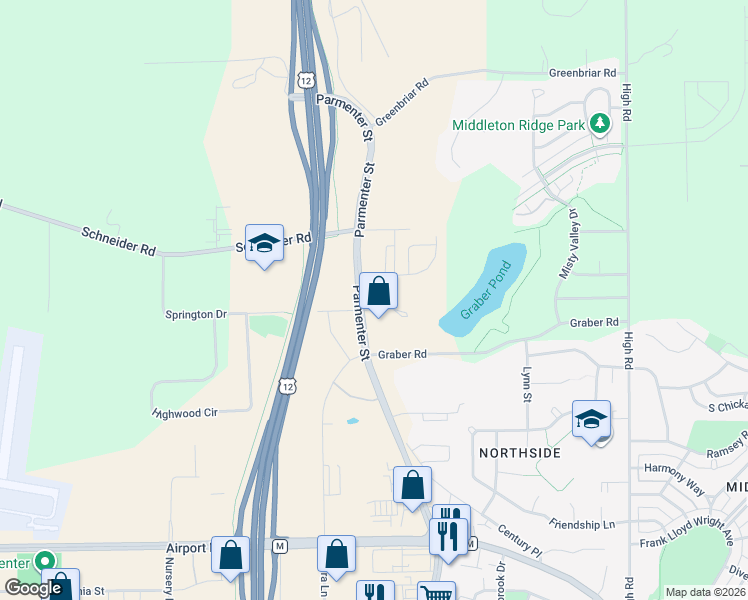 map of restaurants, bars, coffee shops, grocery stores, and more near 4817 Parmenter Street in Middleton
