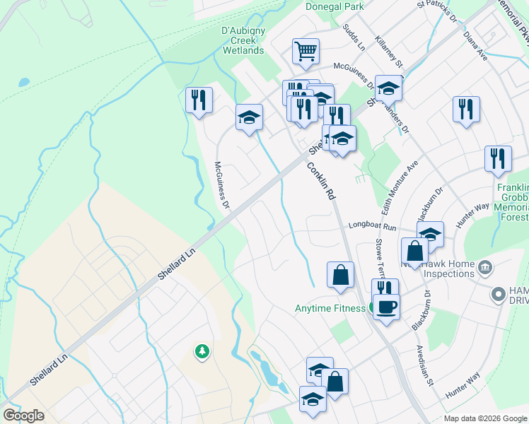 map of restaurants, bars, coffee shops, grocery stores, and more near 19 Sinden Road in Brantford