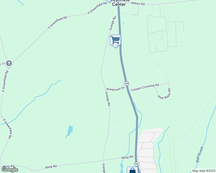 map of restaurants, bars, coffee shops, grocery stores, and more near 11 Annacrest Drive in Greenfield Center