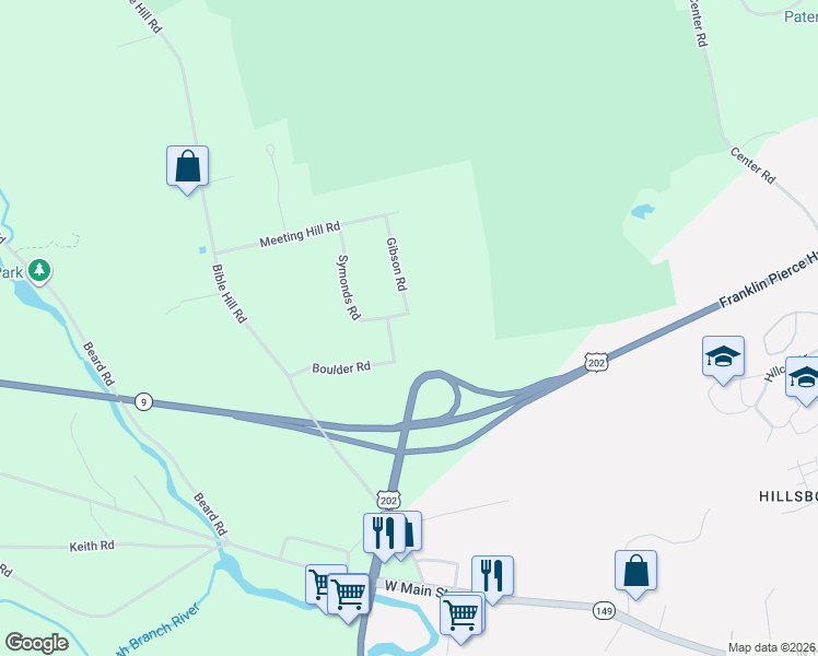 map of restaurants, bars, coffee shops, grocery stores, and more near 13 McNeil Road in Hillsboro