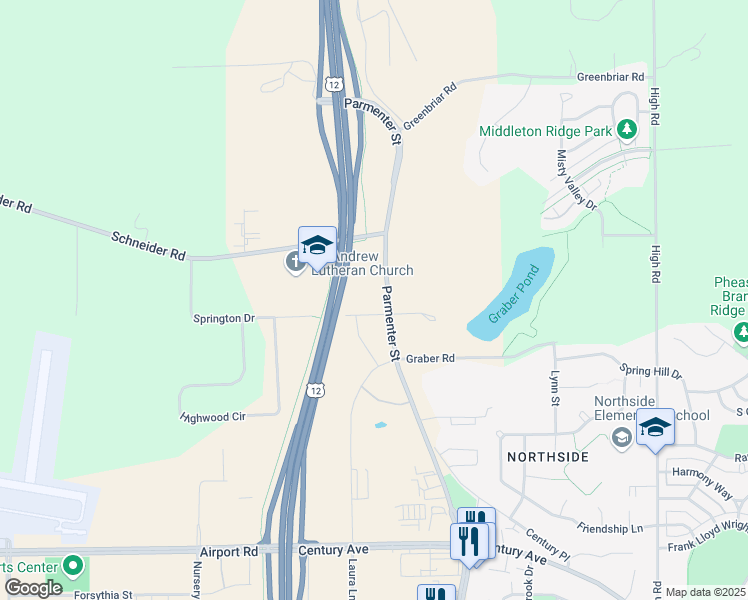 map of restaurants, bars, coffee shops, grocery stores, and more near 4817 Parmenter Street in Middleton