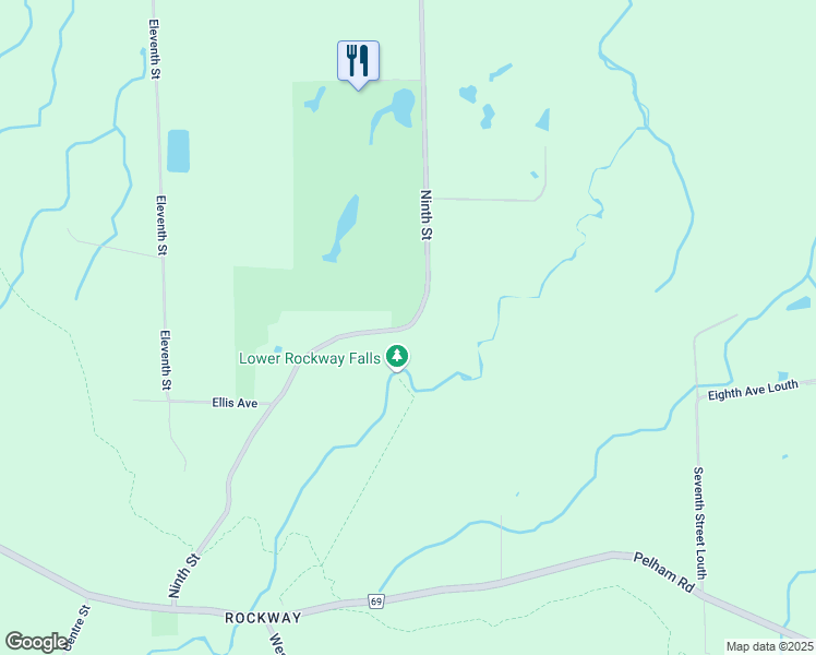 map of restaurants, bars, coffee shops, grocery stores, and more near 3179 Ninth Street in St. Catharines