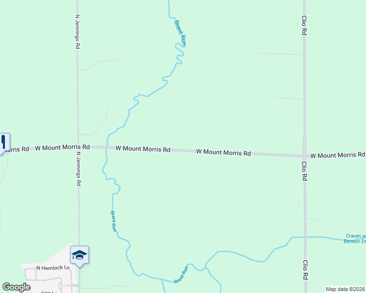 map of restaurants, bars, coffee shops, grocery stores, and more near 3296 West Mount Morris Road in Mount Morris