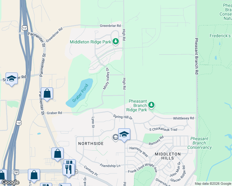 map of restaurants, bars, coffee shops, grocery stores, and more near 3802-3898 High Rd in Middleton