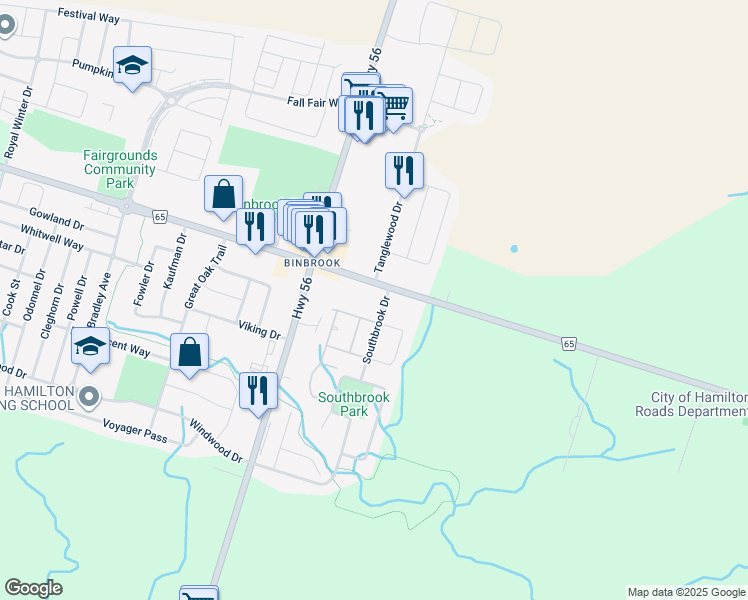 map of restaurants, bars, coffee shops, grocery stores, and more near 1 Switzer Crescent in Hamilton