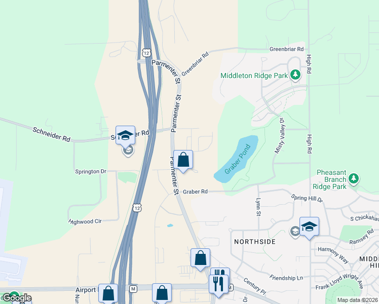 map of restaurants, bars, coffee shops, grocery stores, and more near 3919 Parmenter Street in Middleton
