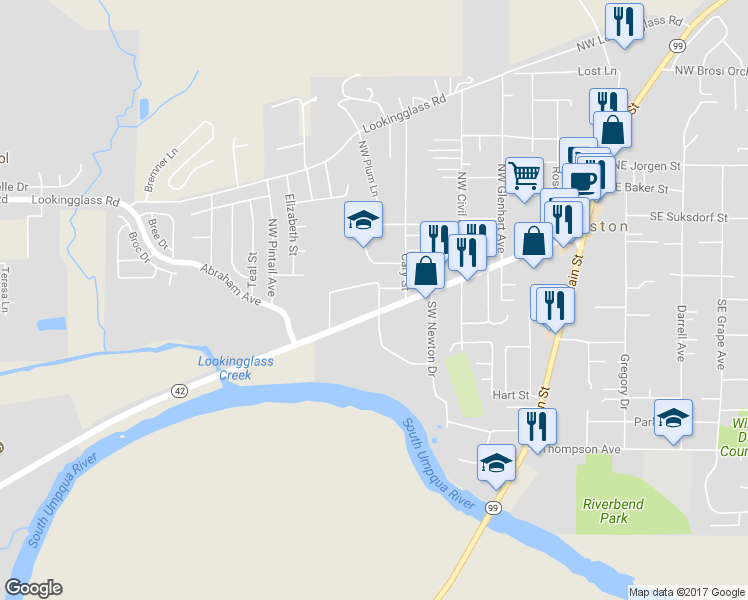 map of restaurants, bars, coffee shops, grocery stores, and more near 24 Northwest Brantley Drive in Winston