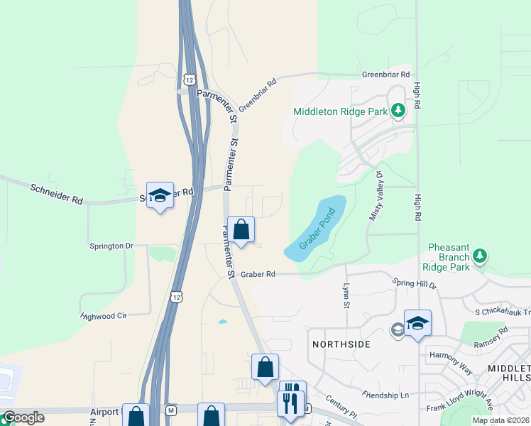map of restaurants, bars, coffee shops, grocery stores, and more near 3919 Parmenter Street in Middleton