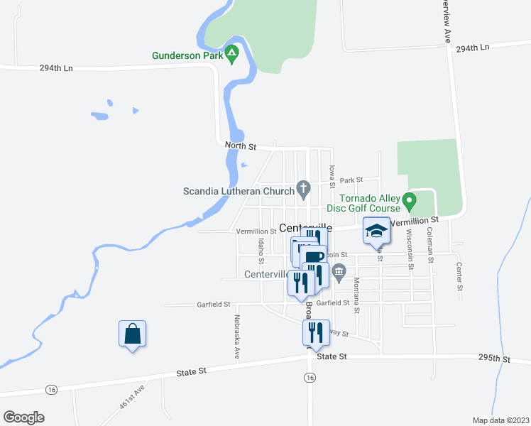 map of restaurants, bars, coffee shops, grocery stores, and more near 1041 Washington Street in Centerville
