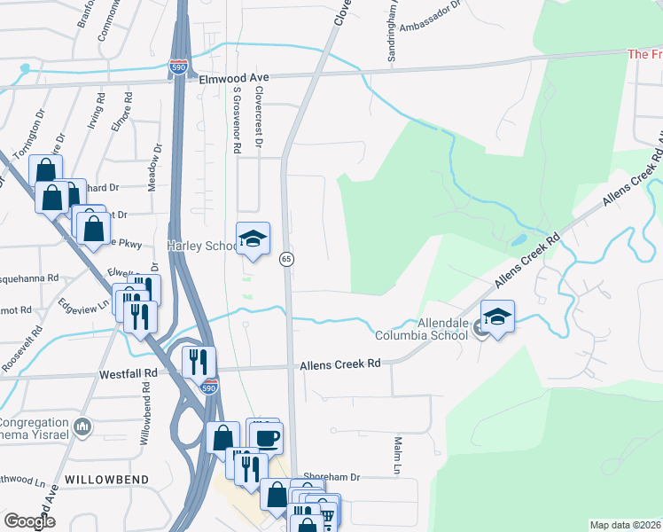 map of restaurants, bars, coffee shops, grocery stores, and more near 70 Mill Road in Brighton