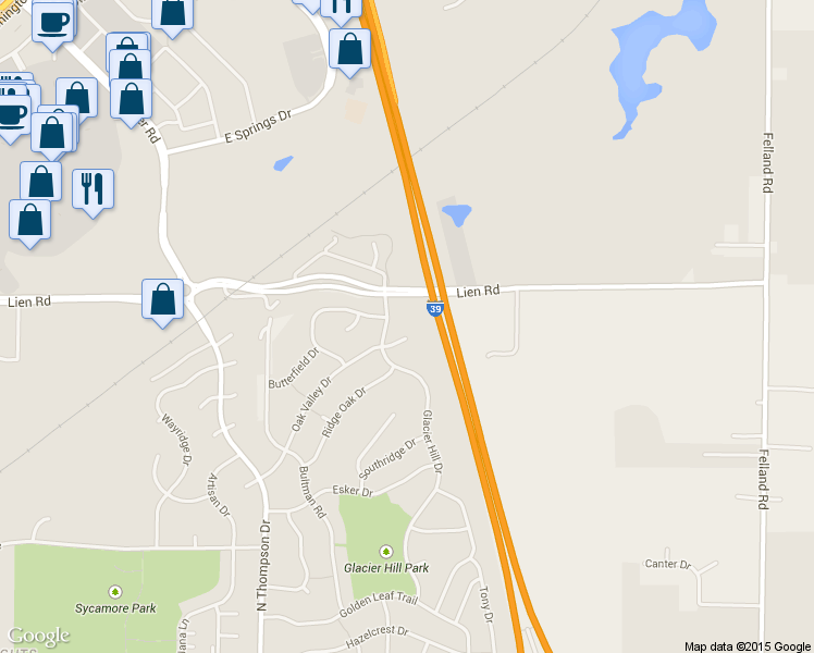 map of restaurants, bars, coffee shops, grocery stores, and more near 6 Loomis Circle in Madison