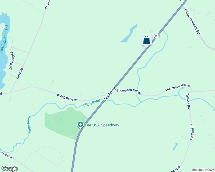 map of restaurants, bars, coffee shops, grocery stores, and more near 4 West Mill Pond Road in Lee
