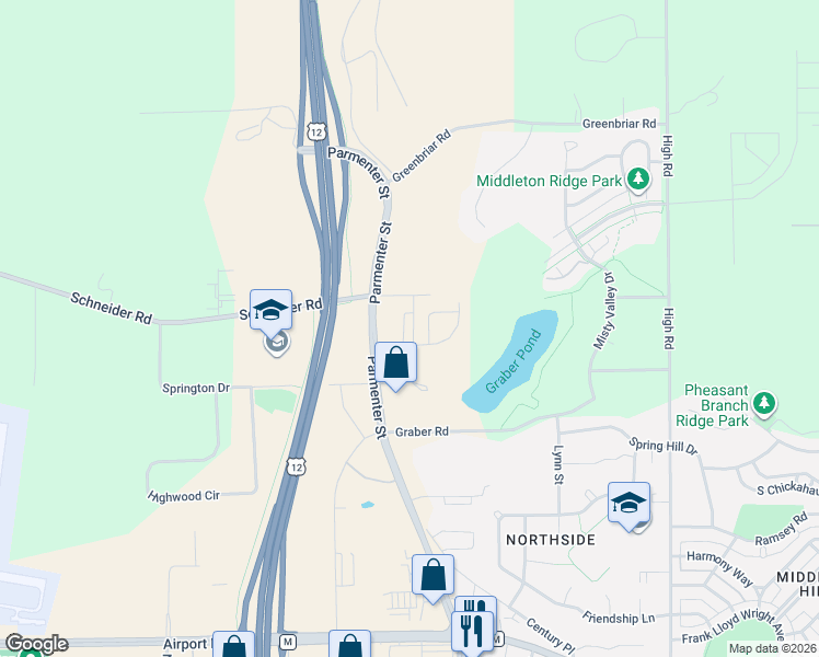 map of restaurants, bars, coffee shops, grocery stores, and more near 4050 Serenbe Street in Middleton