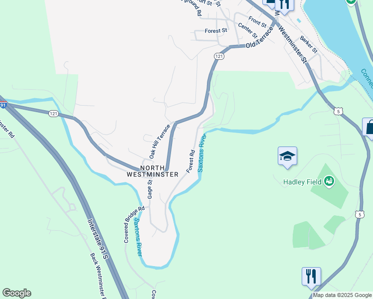 map of restaurants, bars, coffee shops, grocery stores, and more near 294 Forest Road in Westminster