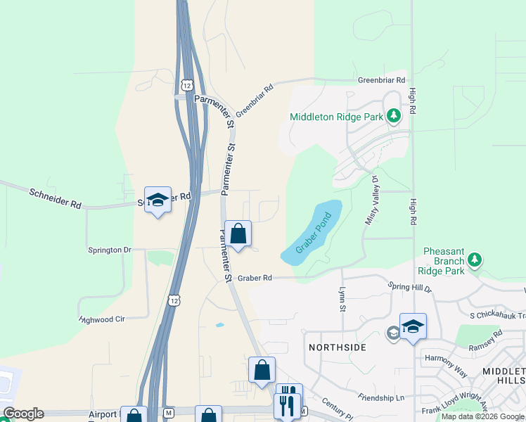 map of restaurants, bars, coffee shops, grocery stores, and more near 3919 Parmenter Street in Middleton