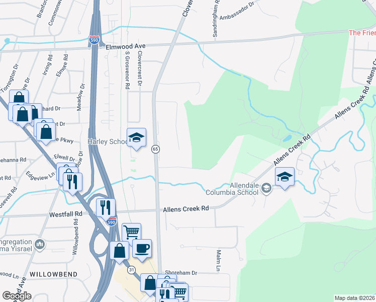 map of restaurants, bars, coffee shops, grocery stores, and more near 70 Mill Road in Brighton