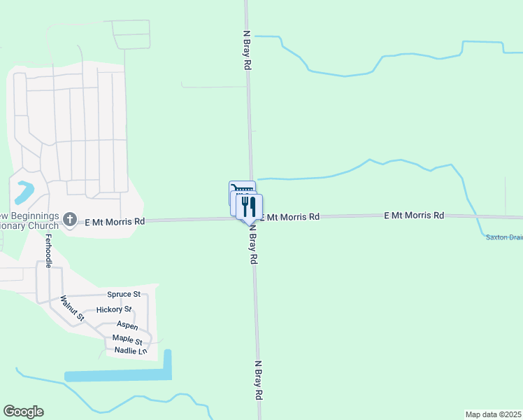 map of restaurants, bars, coffee shops, grocery stores, and more near 3009 East Mount Morris Road in Mount Morris