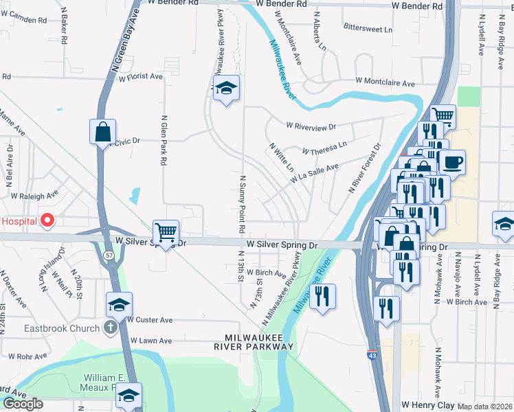map of restaurants, bars, coffee shops, grocery stores, and more near 1107 West La Salle Avenue in Glendale