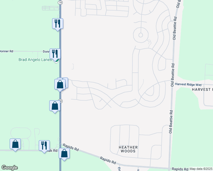 map of restaurants, bars, coffee shops, grocery stores, and more near 1156 Lockwood Drive in Lockport