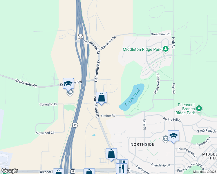 map of restaurants, bars, coffee shops, grocery stores, and more near 3919 Parmenter Street in Middleton
