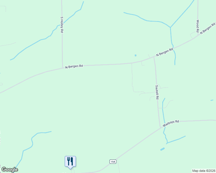 map of restaurants, bars, coffee shops, grocery stores, and more near 6996 North Bergen Road in Byron